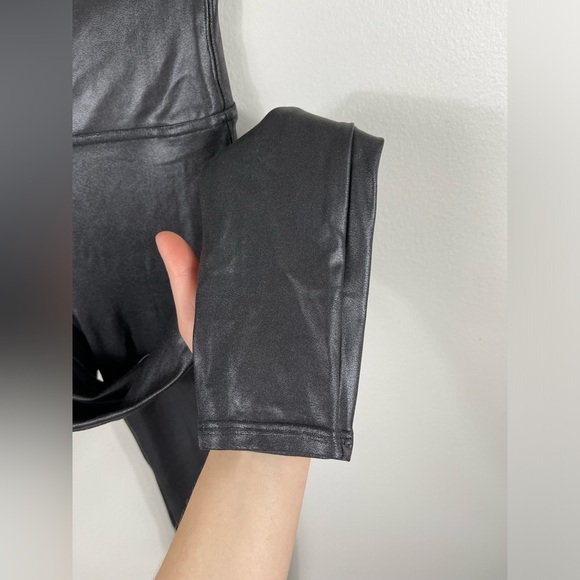 Spanx Shape Black Faux Leather Leggings Size M - Picture 7 of 15